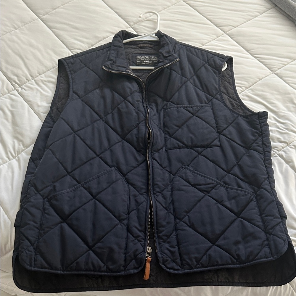J. Crew Men's Dark Blue Quilted Vest